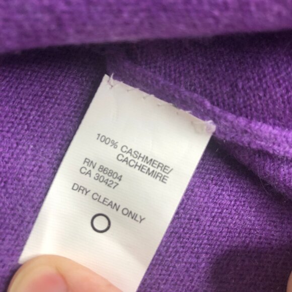 Magaschoni Sweater Womens L Purple 100% Cashmere Knit Crew Long Sleeve Pullover - Picture 6 of 8